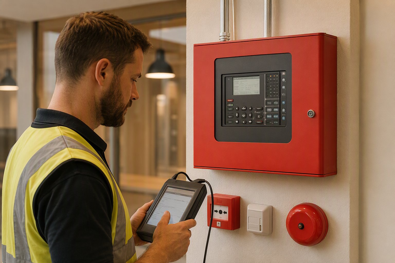 Fire alarm control panel commissioning